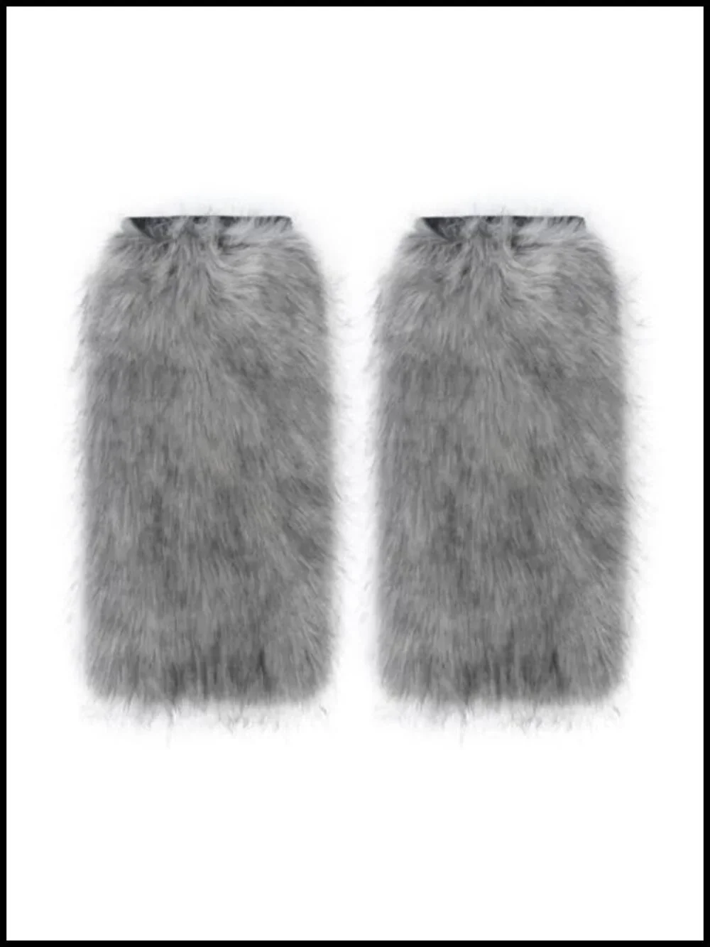 Faux Fur A Line Mini Skirt & Leg Warmer Set for Halloween Cosplay